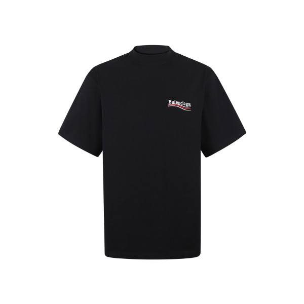 발렌시아가 라운드넥 자수 반팔 티셔츠