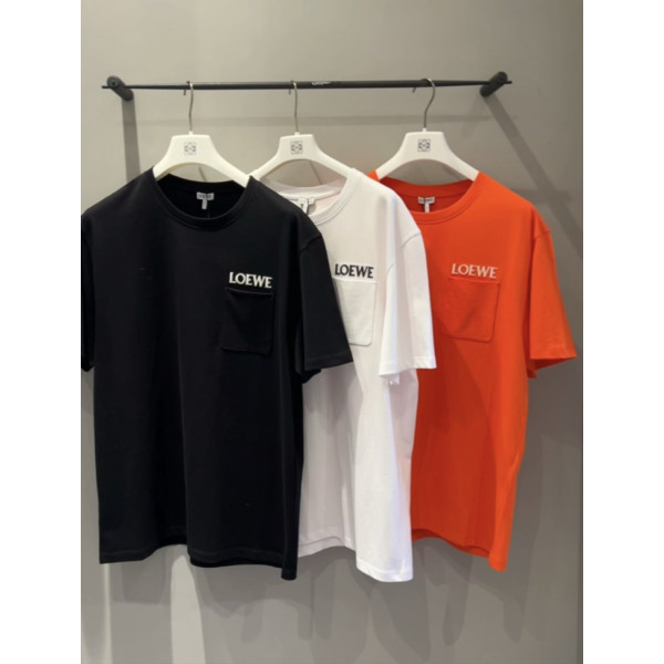 로에베 자수반팔 티셔츠