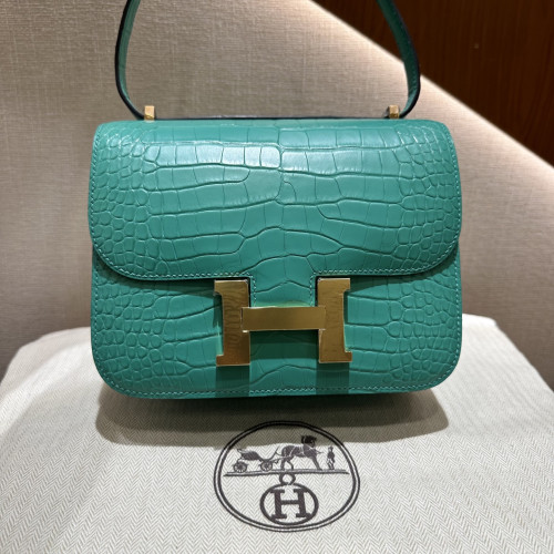 에르메스 콘스탄스 18 엘리게이터  골드 하드웨어