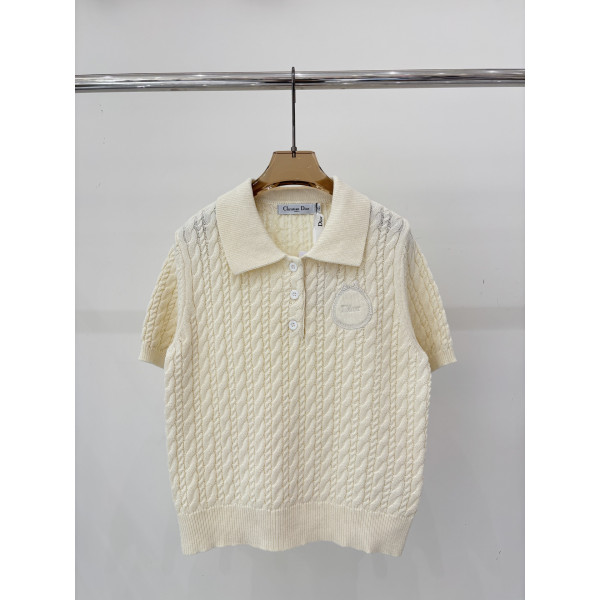 디올 라펠 레터 로고자수 니트