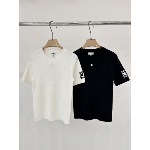 샤넬 니트 반팔 티셔츠