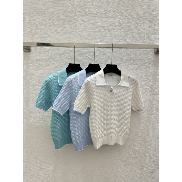 샤넬 라펠 니트 반팔