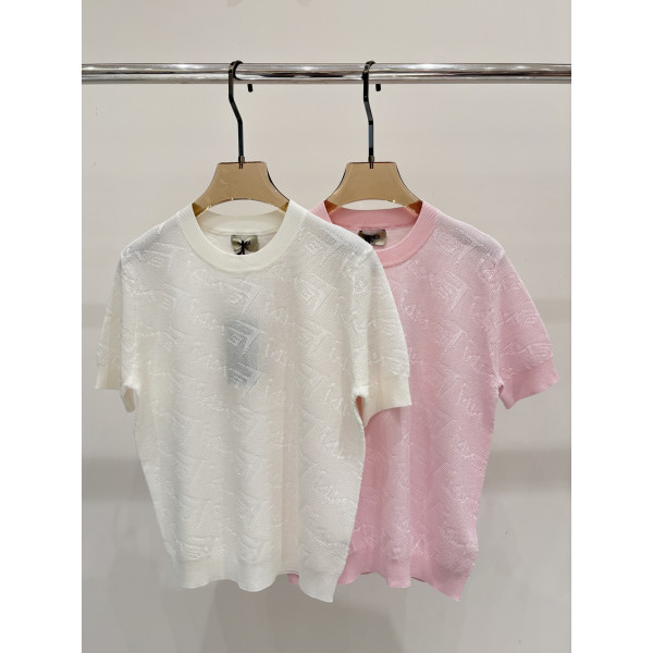 펜디 스트라이프 니트 반팔