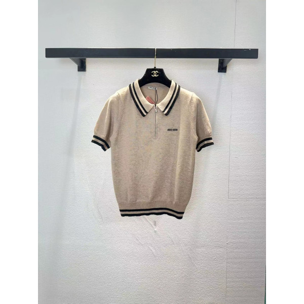 미우미우 라펠 지퍼 반팔