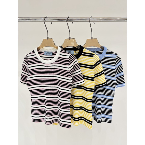 프라다 스트라이프 니트 반팔