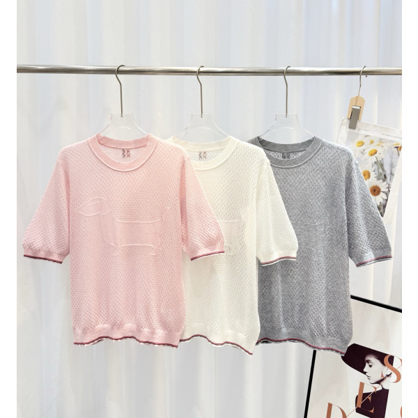 TB 자카드 니트 반팔