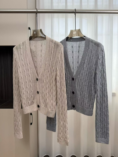 BC V넥 스팽글 가디건