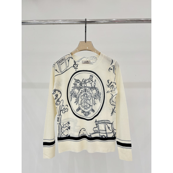 에르메스 라운드넥 니트 셔츠