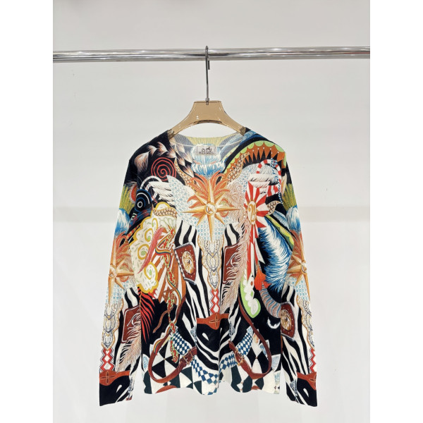 에르메스 프린트 풀오버 탑