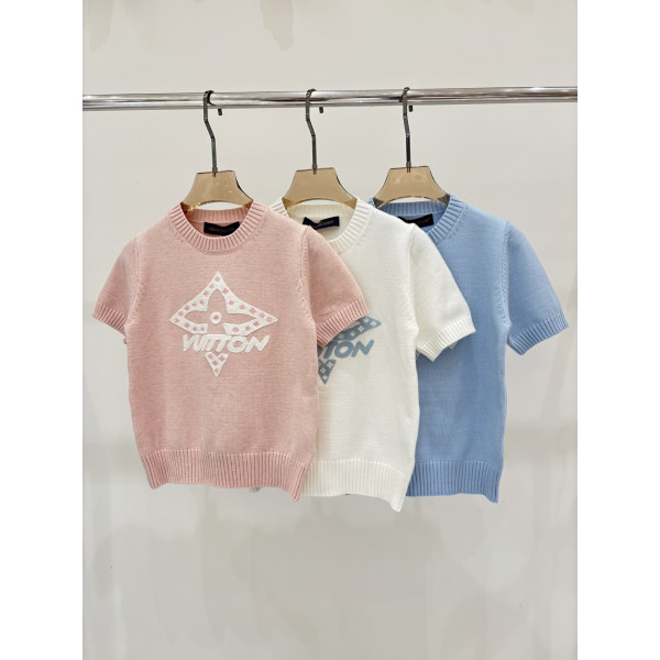 LV 크로스 플라워 니트 반팔