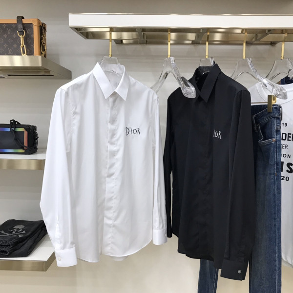 디올 자수 로고 클래식 셔츠