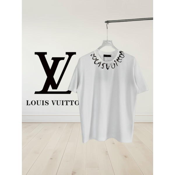 LV 프린트 라운드넥 티셔츠