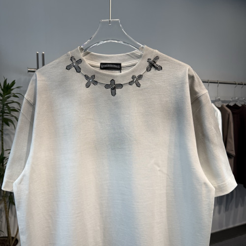 크롬하츠 하드웨어 라우늗넥 반팔 티셔츠