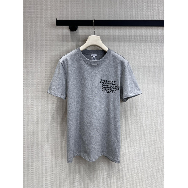 자수 고양이 반팔 티셔츠