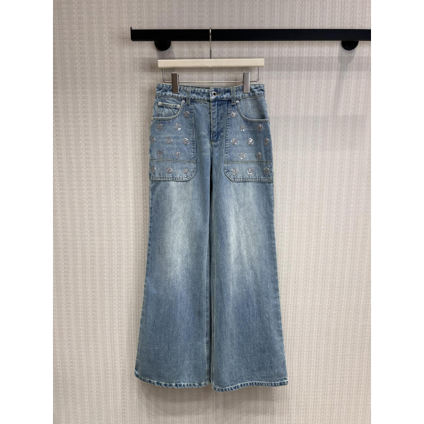 와이드 레그 데님 팬츠