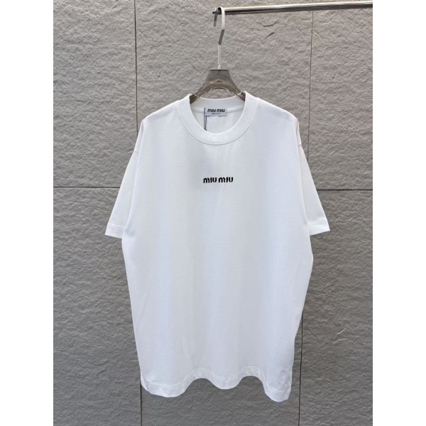 3D 입체 모모 플로킹 라운드넥 반팔 티셔츠