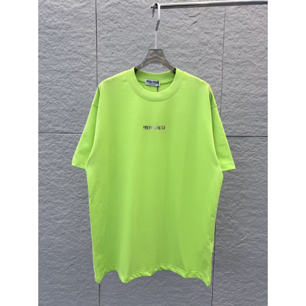 3D 입체 모모 플로킹 라운드넥 반팔 티셔츠