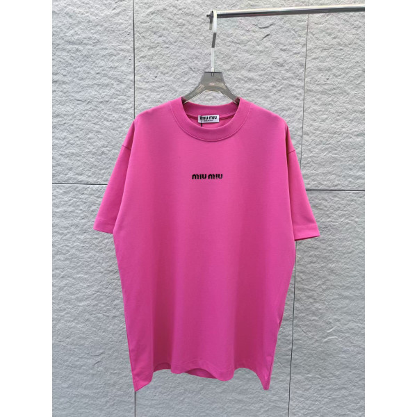 3D 입체 모모 플로킹 라운드넥 반팔 티셔츠