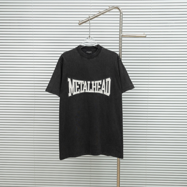 BLA 자수 숏 슬리브 티셔츠