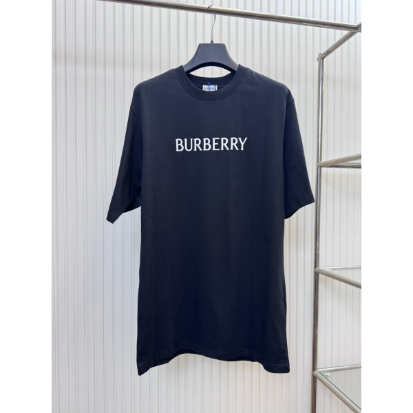 알파벳 로고 장식 코튼 반팔 티셔츠