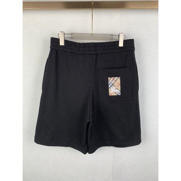 코튼 체크 패치 레저 쇼츠