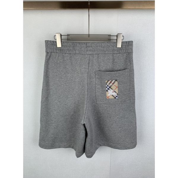 코튼 체크 패치 레저 쇼츠