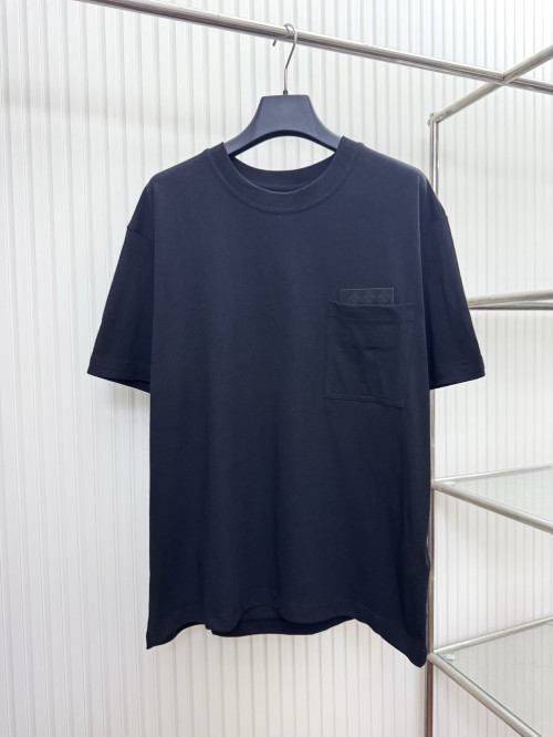 가죽 편직 포켓 반팔 티셔츠