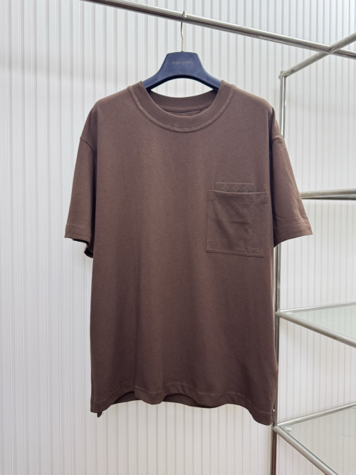 가죽 편직 포켓 반팔 티셔츠