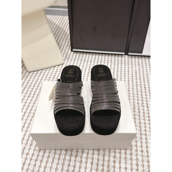 플랫폼 웨지 슬리퍼