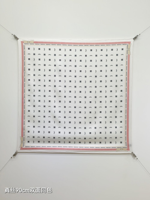 양면 사선 무늬 실크 스카프