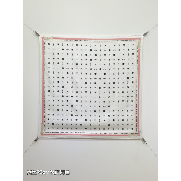 양면 사선 무늬 실크 스카프