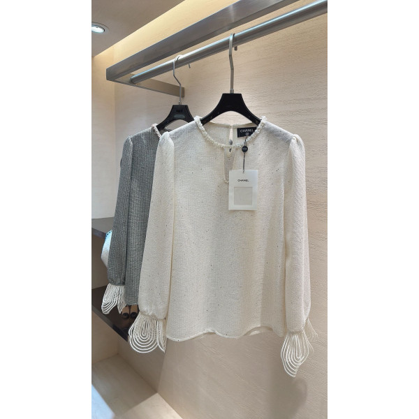 미세 스팽글 상의