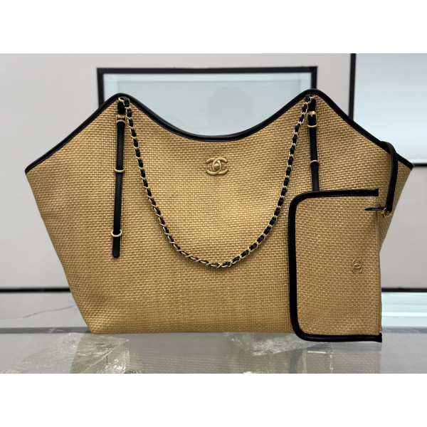 블랙 화이트 위빙 토트백