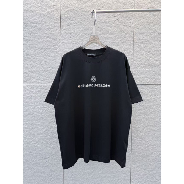 원형 넥 반팔 티셔츠