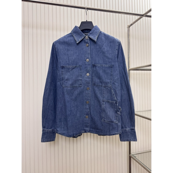 포켓 워크웨어 데님 블루 재킷