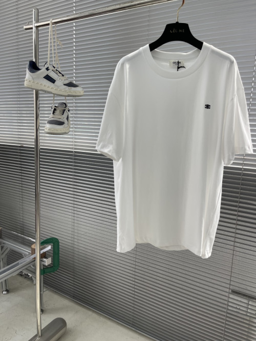 트리옴프 자수 평문 니트 루즈 티셔츠