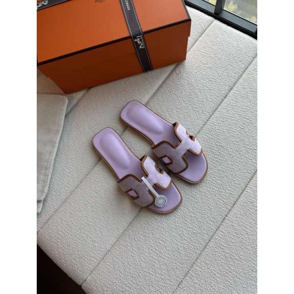 편직 H면 클래식 가죽 샌들