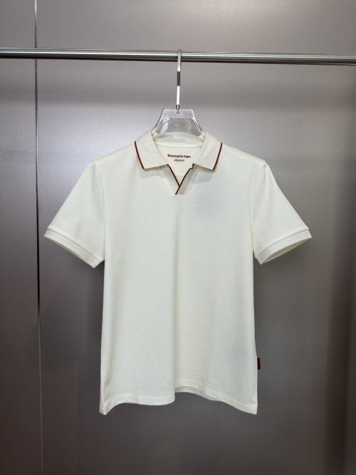 V넥 숏슬리브 셔츠