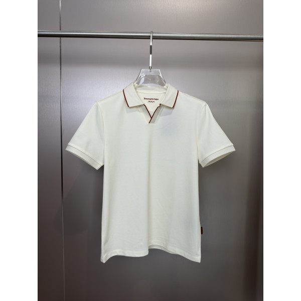 V넥 숏슬리브 셔츠