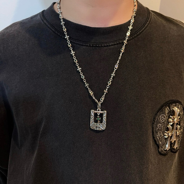 클래식 빈티지 멀티 엘리먼트 크로스 펜던트 네크리스