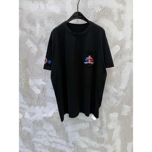 컬러 크로스 숏슬리브 T