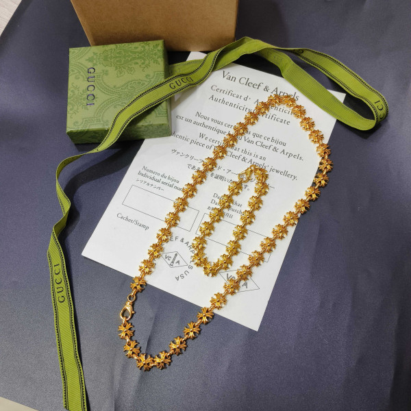 금색 십자 꽃 목걸이 팔찌