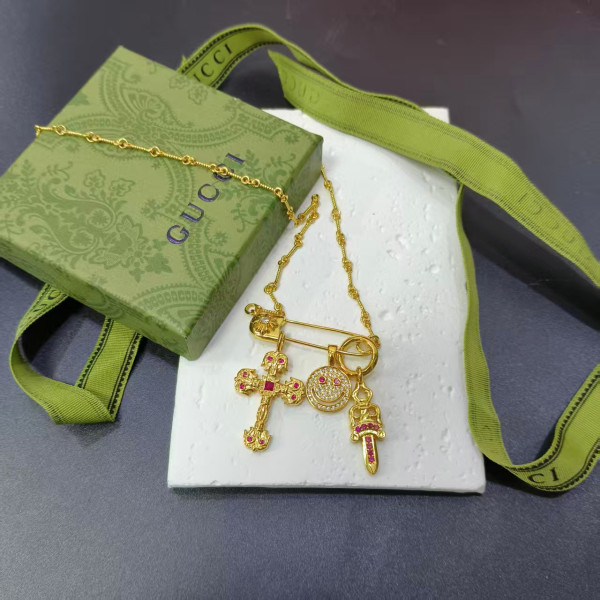 하트 브로치 네클레이스