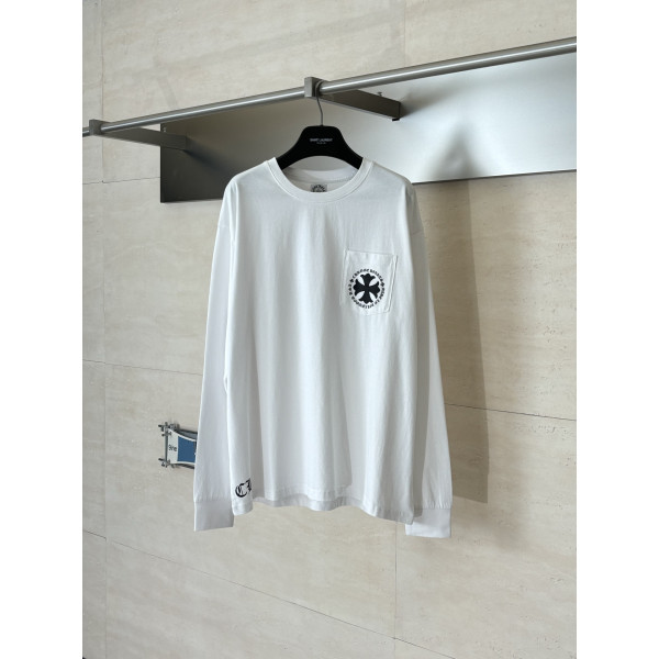 빈티지 산스크리트 십자가 롱슬리브 티셔츠