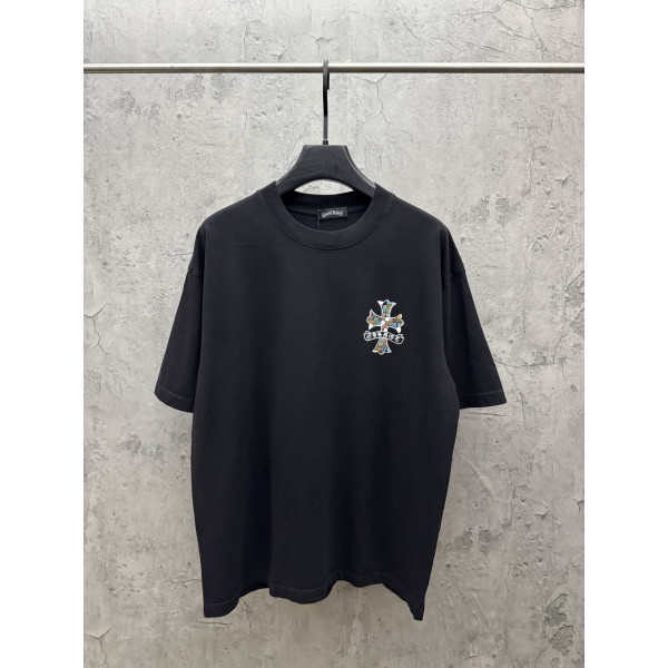 미국식 컬러 페인팅 커플 반팔 티셔츠