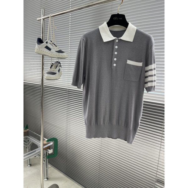 뒷면 스몰 독 니트 폴로 셔츠