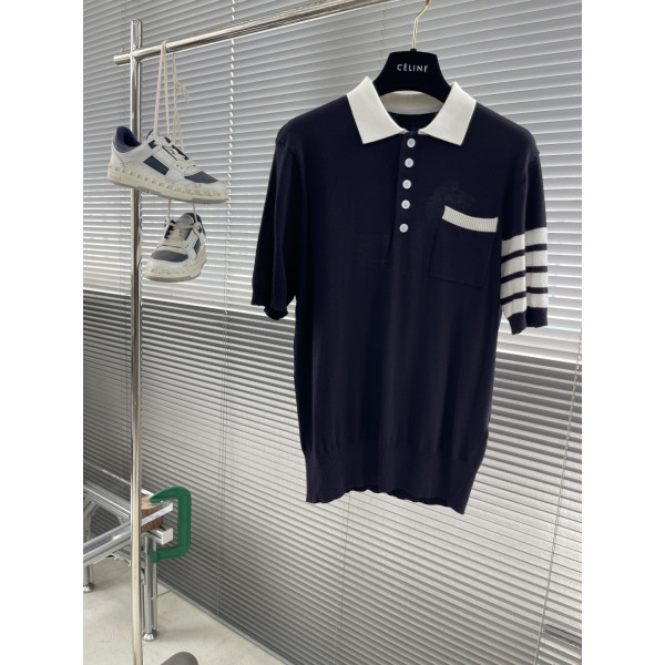 뒷면 스몰 독 니트 폴로 셔츠