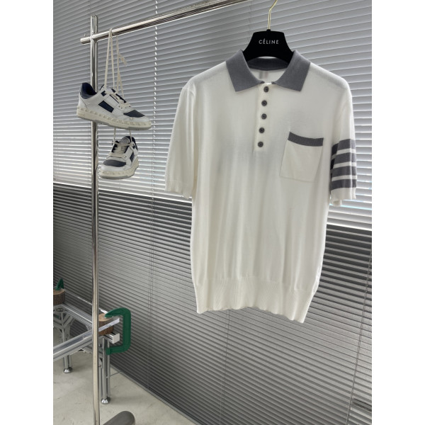 뒷면 스몰 독 니트 폴로 셔츠