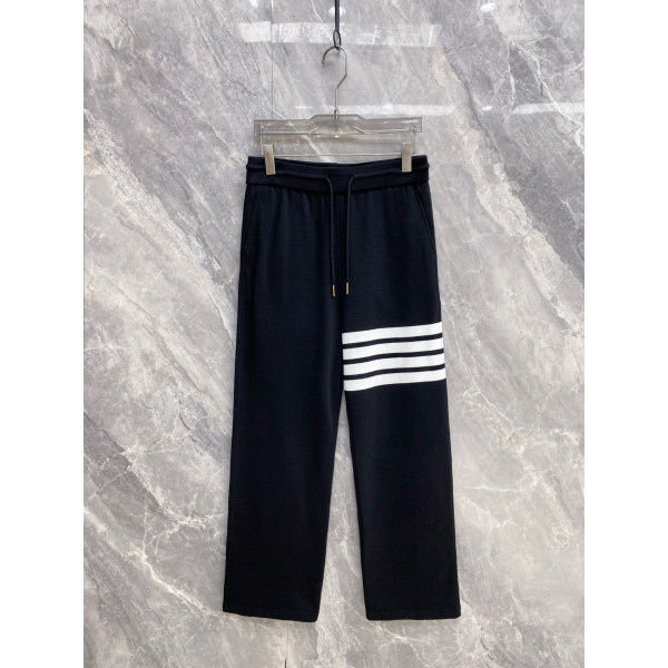 클래식 컬러 직조 모헤어 테두리 와이드 팬츠