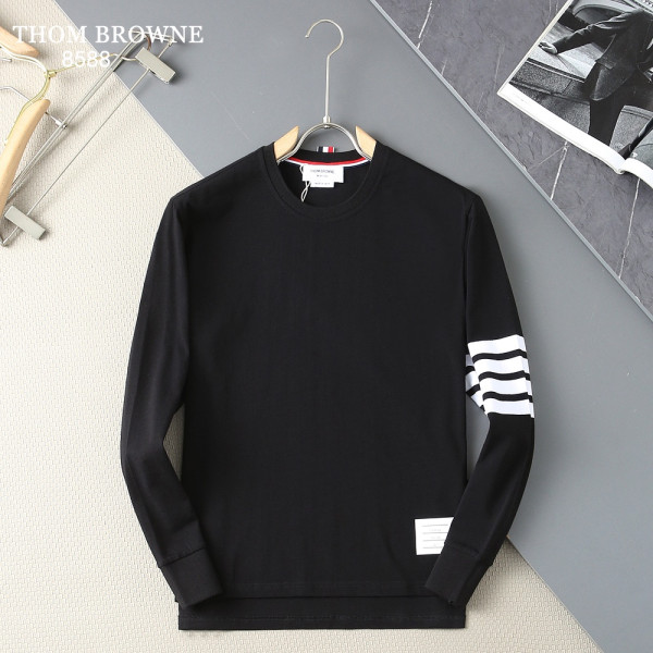 클래식 컬러 위브 스트라이프 라운드넥 롱슬리브